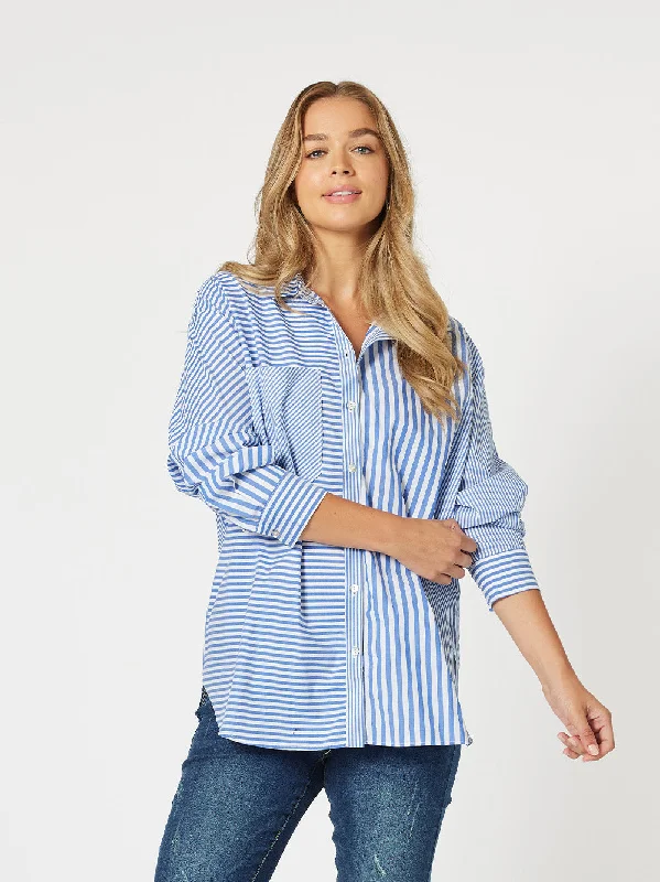 Hampton Stripe Shirt - Sapphire