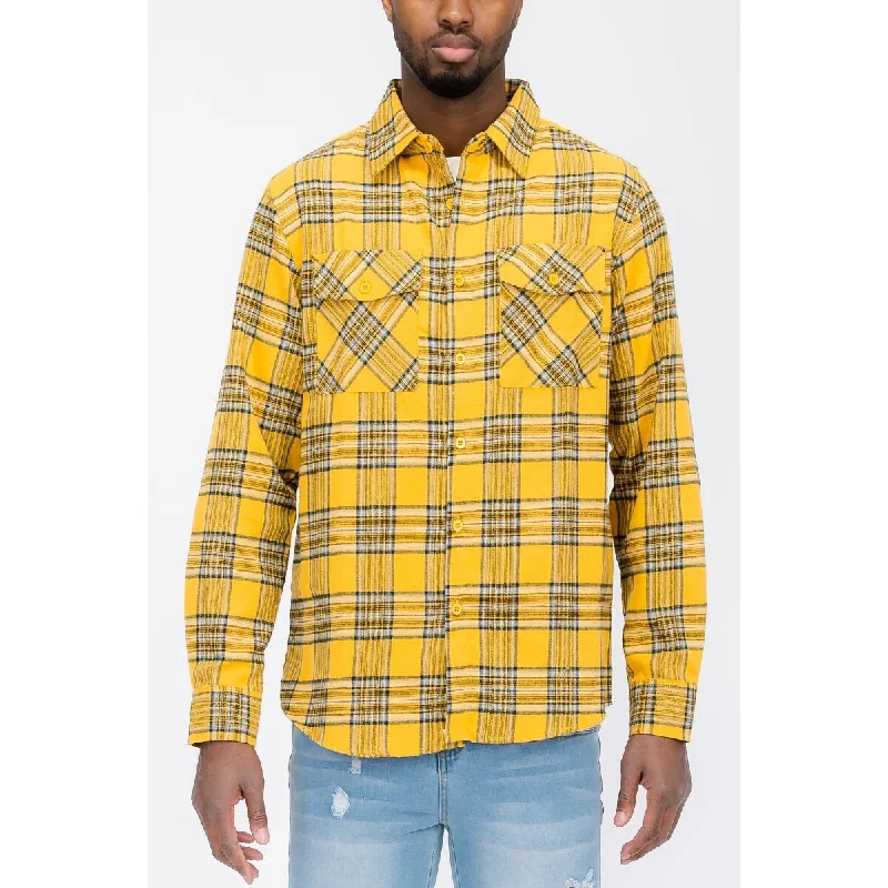 Long Sleeve Checkered Flannel Shirt