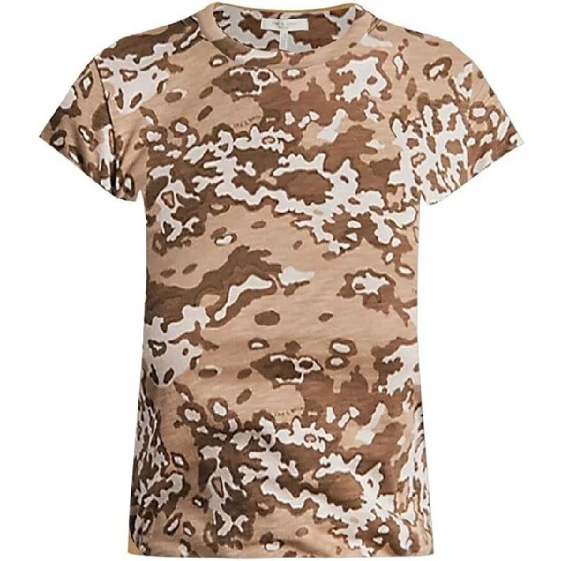 rag & bone Womens Camo Baby Tee Beige Multi Tee Shirt