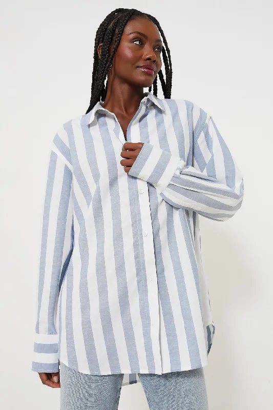 White and Blue Stripe Plaza Shirt