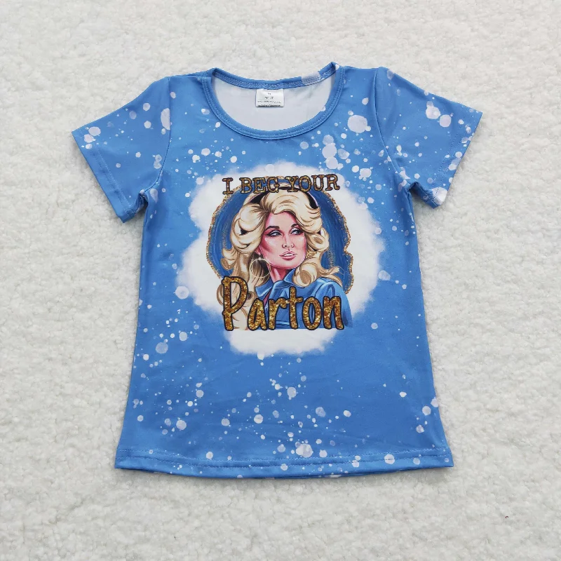 girl blue bleached t-shirts GT0213