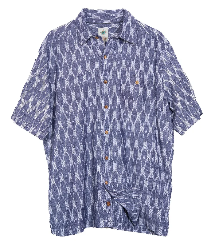 Short Sleeve Chambray Ikat Shirt