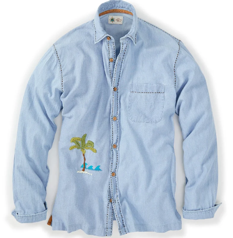 Sunshine On My Shoulder Embroidered Denim Shirt