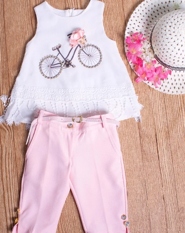 White Bicycle Set