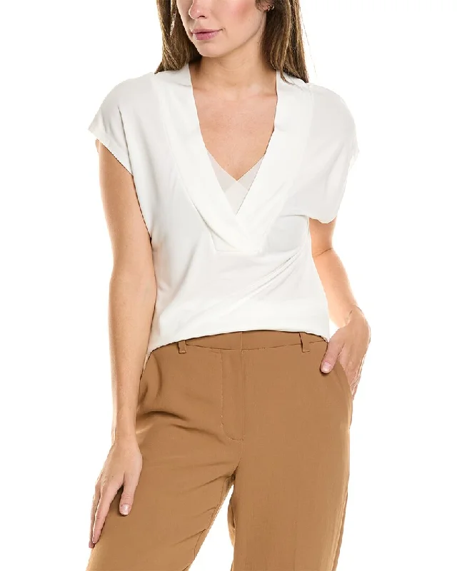 Reiss Bonnie Layered V-Neck T-Shirt