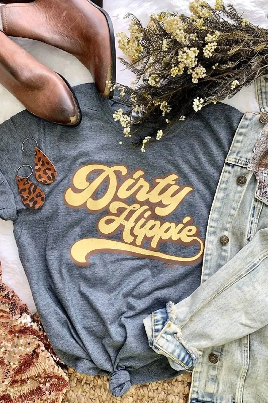 Unisex Dirty Hippie T-Shirt In Gray