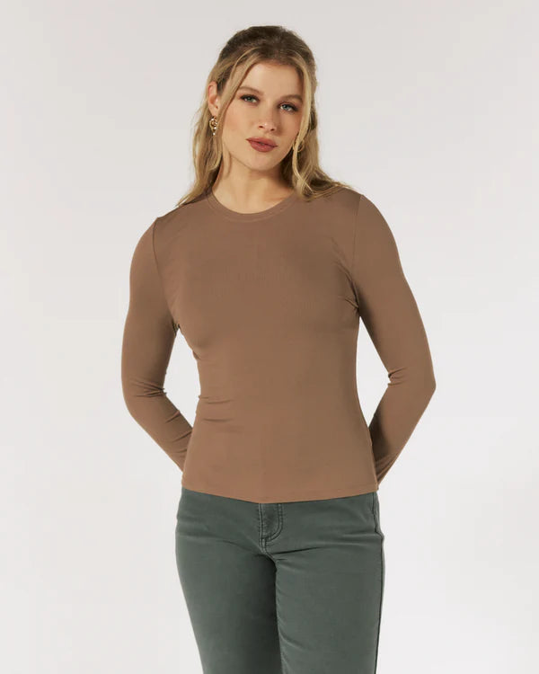 Core Ribbed Long Sleeve-Caribou