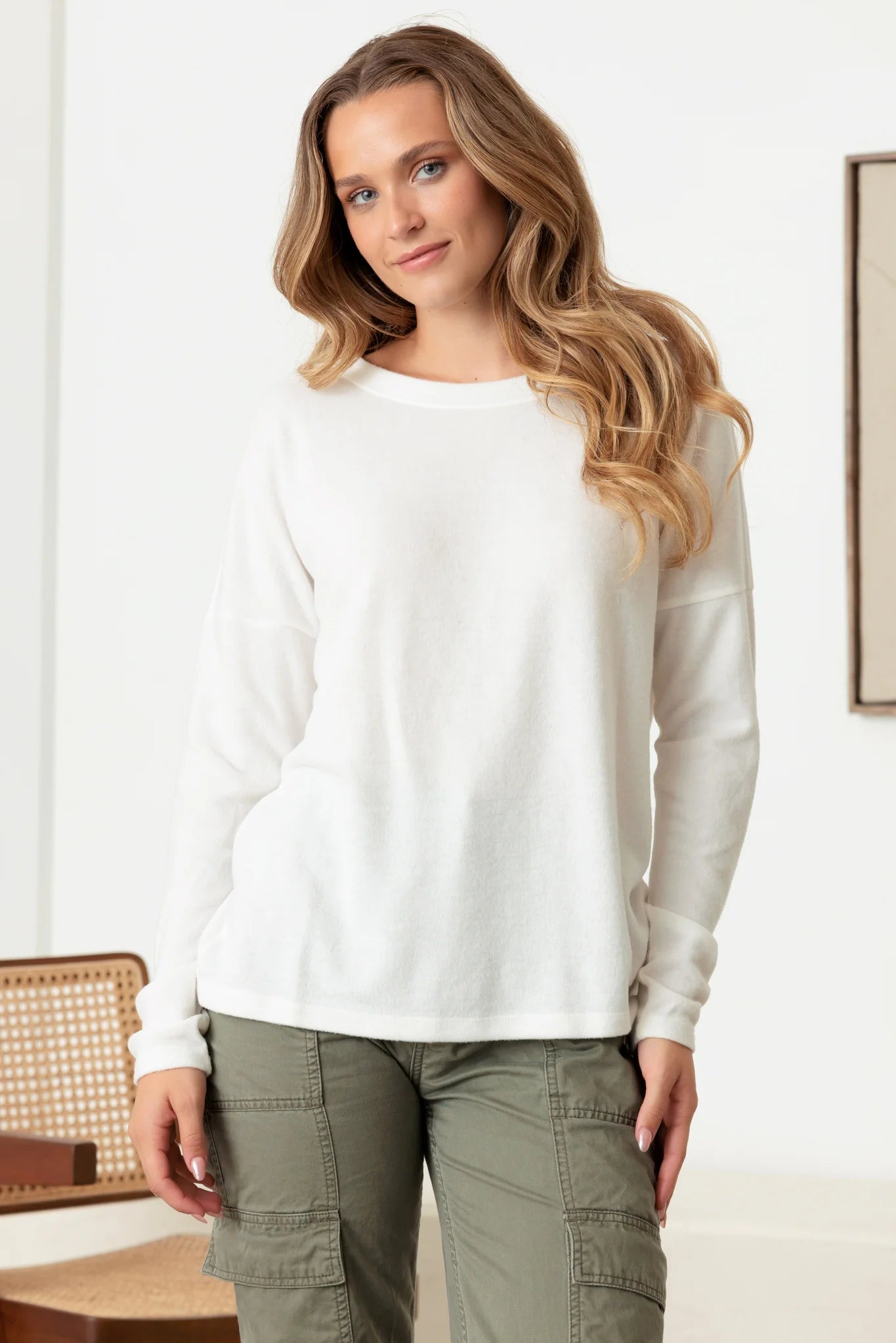 Crew Neck Long Sleeve Soft Cozy Top