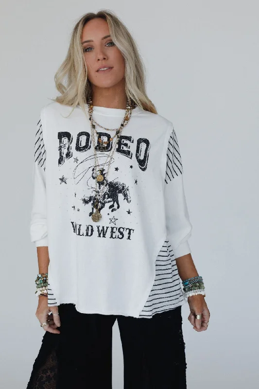 Wild West Rodeo Long Sleeve Top - Off White