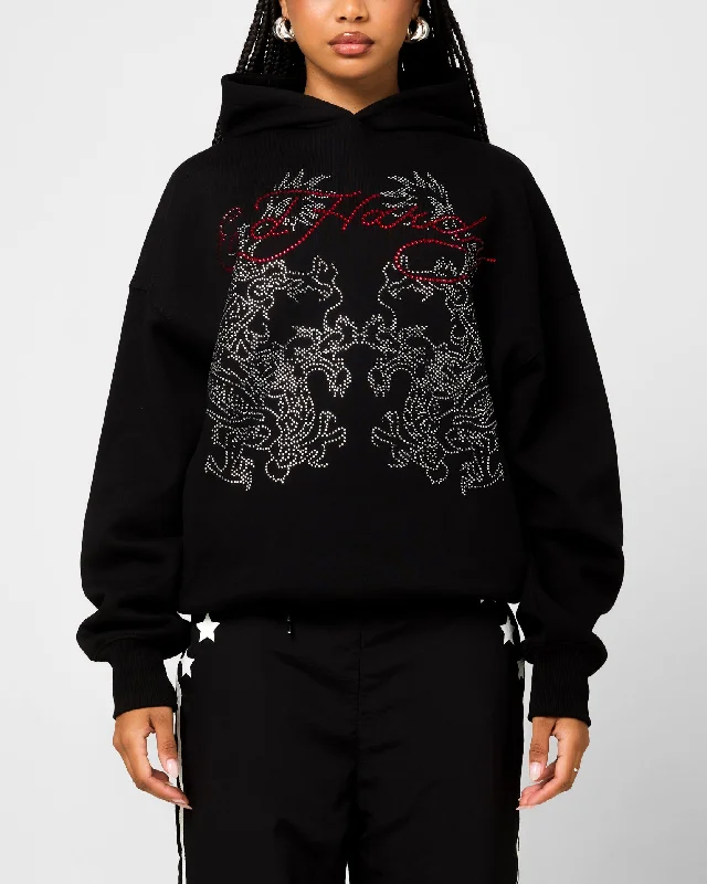 Ed Hardy Rhinestone Dragon Hoodie Black