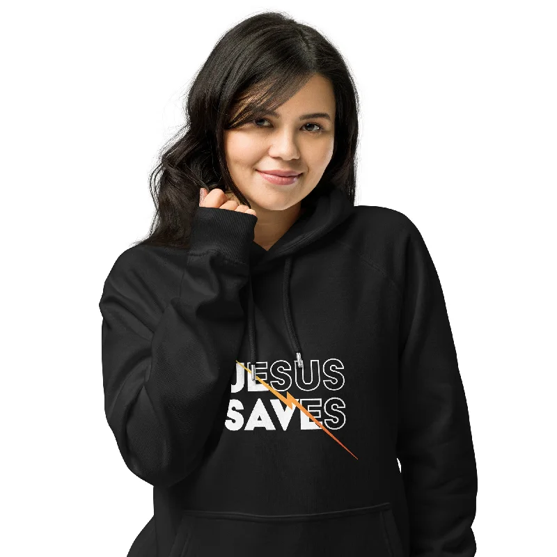 Jesus Save Graphics Women Eco Raglan Hoodie