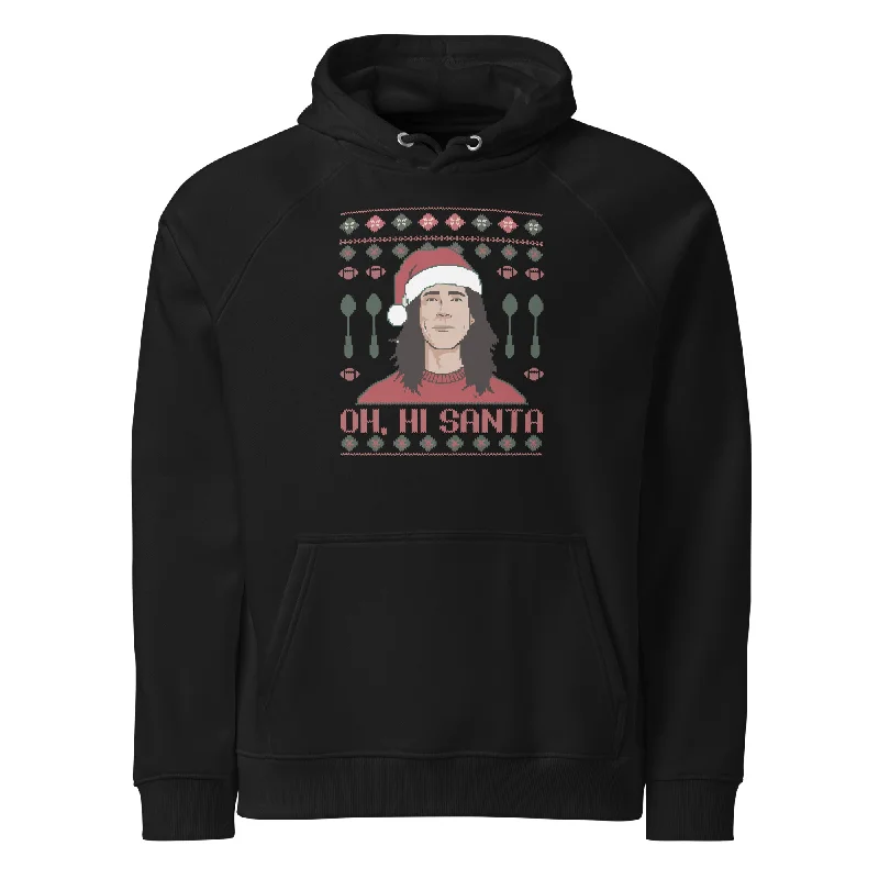 Oh Hi Santa! Graphic Women Eco Raglan Hoodie