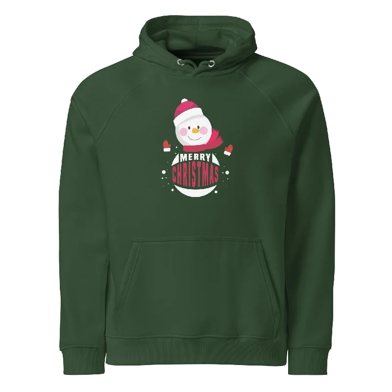 Santa Merry Christmas Graphic Women Eco Raglan Hoodie